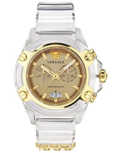 Versace Icon Active Chrono Plastic/resin Luxury Analogue Watch - Vez700121 - White