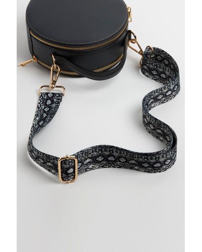 Betsy & Floss 'rome' Round Circle Crossbody Bag With Snake Strap - Black