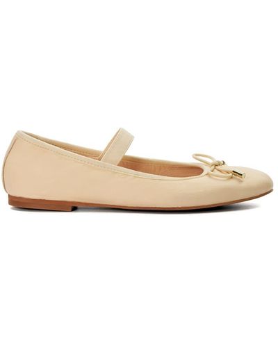 Dune 'helenas' Leather Ballet Court Shoes - White