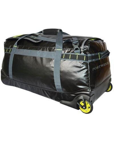 Portwest Pw3 Water Resistant 100l Wheeled Duffel Bag - Black