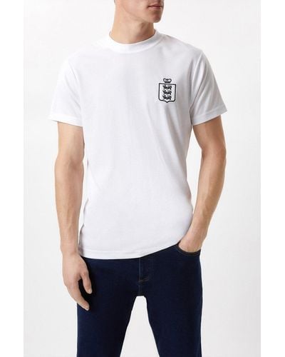 Burton White England Retro Football Shirt