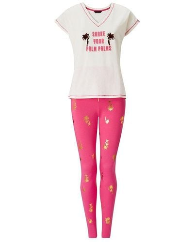 Ann Summers Shake Your Palm Palms Cami Legging Set - Pink