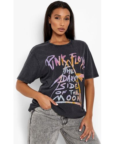 Boohoo Pink Floyd Acid Wash Band T-shirt - Multicolour
