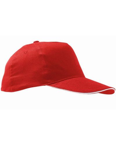 Sol's Sunny 5 Panel Baseball Cap - Red