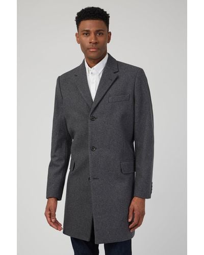 Ben Sherman Tailored Fit Coat - Grey