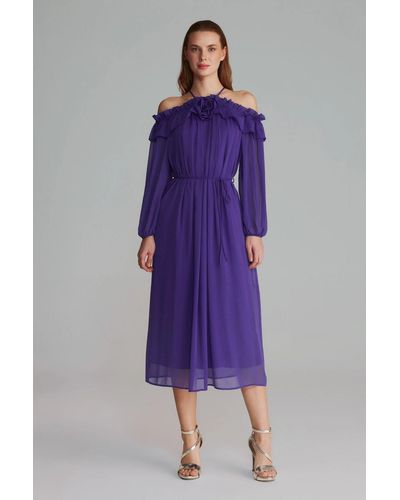 GUSTO Long Evening Dress - Purple