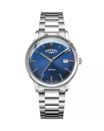 Rotary Stainless Steel Classic Analogue Quartz Watch - Gb05400/05 - Blue