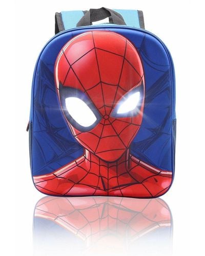 Marvel Light Up Eyes Spiderman Backpack - Blue