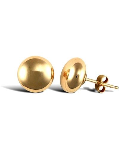 Jewelco London 9ct Yellow Gold Button Pebble Stud Earrings, 8mm - Metallic