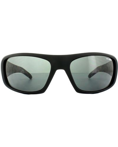Arnette Wrap Fuzzy Black Graphics Inside Grey Sunglasses