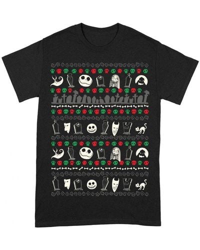 Nightmare Before Christmas The Festive Icons T-shirt - Black
