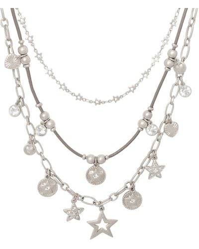 Bibi Bijoux Silver 'stellar Harmony' Layered Necklace - Metallic
