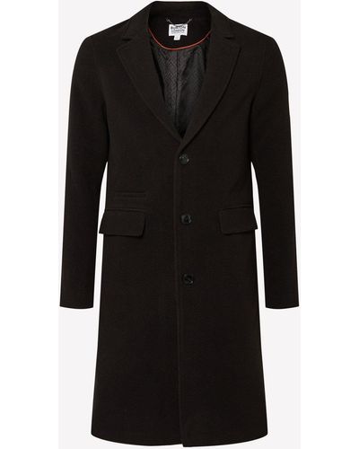 Burton Signature 3 Button Epsom Overcoat - Black
