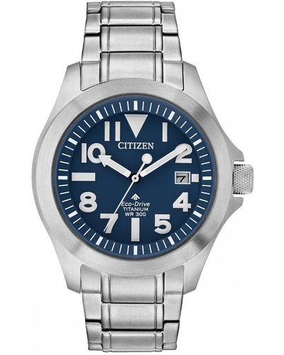 Citizen Super Tough Titanium Classic Eco-drive Watch - Bn0116-51l - Blue