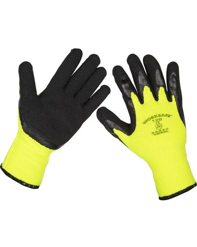Loops 12 Pairs Thermal Lined Superior Grip Gloves - Large - Latex Coating - Flexible - Multicolour