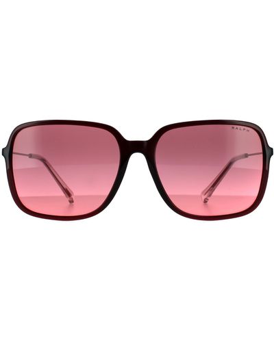 Ralph By Ralph Lauren Square Shiny Opaline Burgundy Pink Violet Gradient Sunglasses