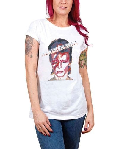 David Bowie Aladdin Sane Skinny Fit T Shirt - White