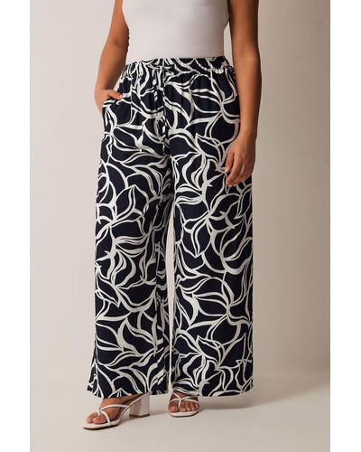 Evans Wide Leg Trousers - Blue