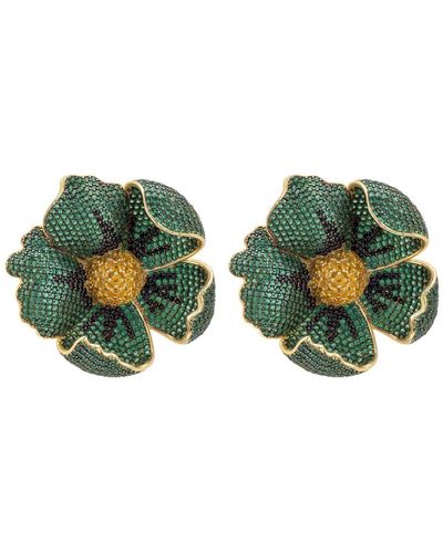 LÁTELITA London Poppy Emerald Green Earrings Gold