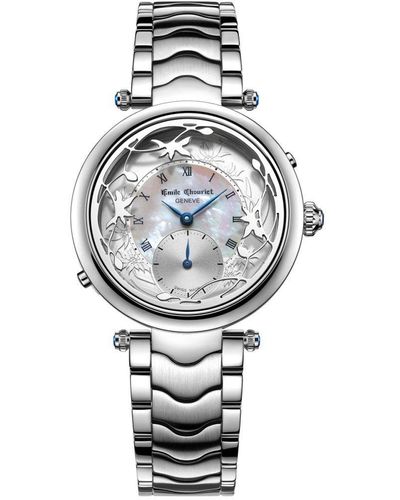 Emile Chouriet Fairy Flower Stainless Steel Luxury Quartz Watch - 60.2187.l.6.6.05.6 - White