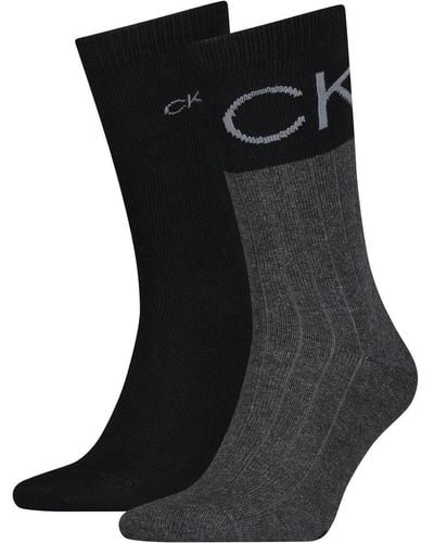 Calvin Klein 2 Pack Colourblock Sock - Black