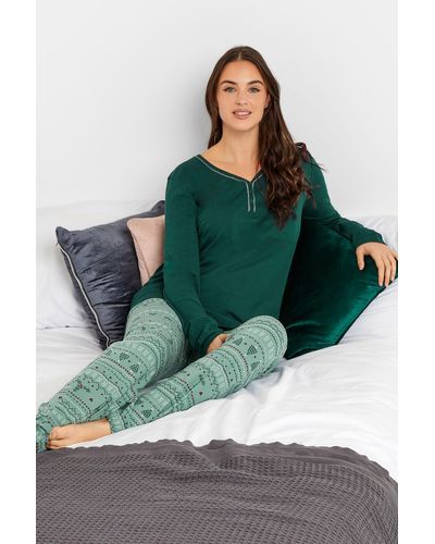 Long Tall Sally Tall Fair Isle Pyjama Set - Green