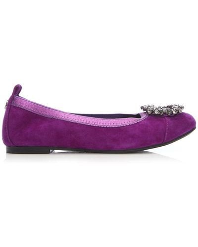 Moda In Pelle 'elissa' Suede Ballet Court Shoes - Purple
