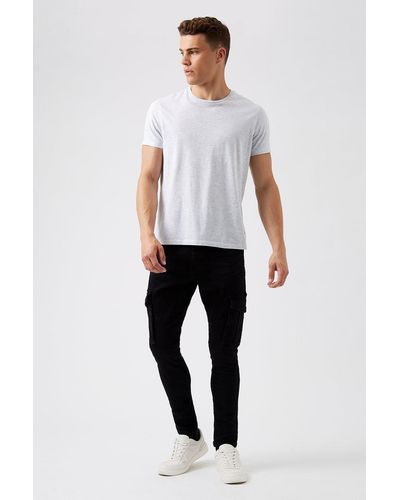 Burton Skinny Black Cargo Jeans - White