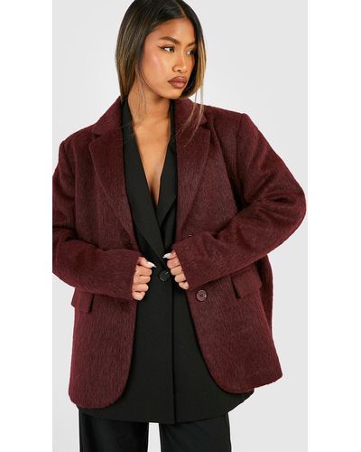 Boohoo Oversized Textured Wool Blazer