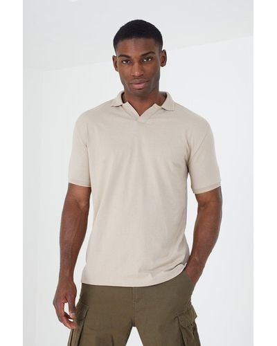 Brave Soul 'dominican' Short Sleeve Jacquard Trim Polo Shirt - Multicolour