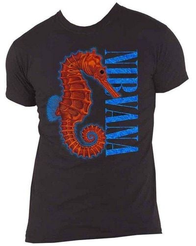 Nirvana Seahorse Cotton T-shirt - Blue