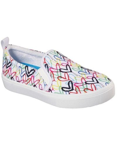 Skechers 'poppy Drippin Love' Slip-on Shoes - White