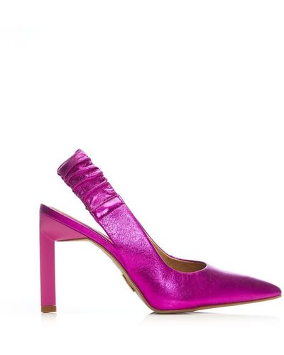 Moda In Pelle 'dynasty' Metallic Leather Court Shoes - Pink