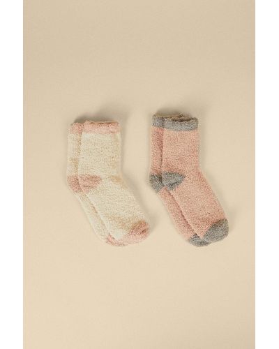 Oasis Cosy Tipped Sock 2 Pack - Natural