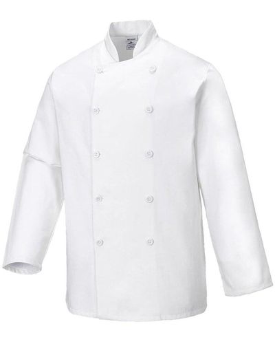 Portwest Sussex Long-sleeved Chef Jacket - White