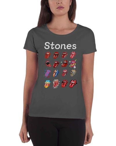 The Rolling Stones Tongue Evolution Tour Skinny Fit T Shirt - Black