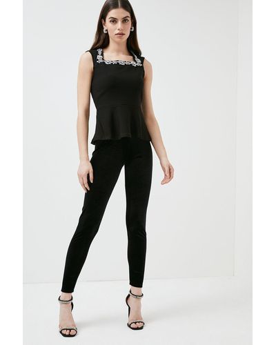 Karen Millen Compact Stretch Jersey Legging - Black
