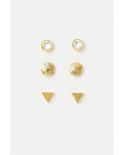 Karen Millen Gold Plated Earring Stud Pack - White