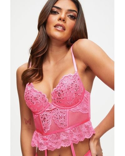 Ann Summers The Icon Padded Basque - Pink