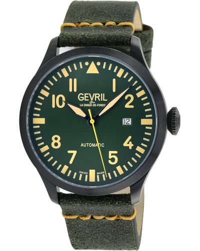 Gevril Vaughn 43506 Swiss Automatic Sellita Sw200 Watch - Green