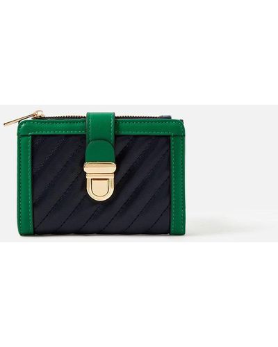 Accessorize Small Quilt Pushlock Purse - Green