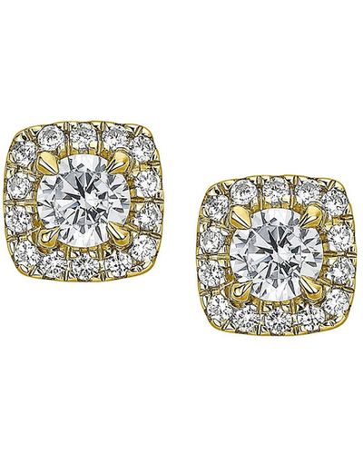 Created Brilliance Frances Yellow Gold Lab Grown Diamond Earrings - Metallic
