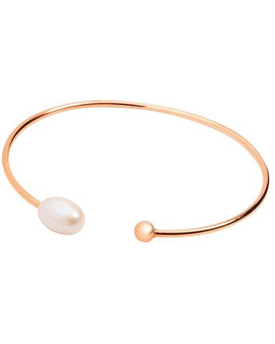 Pure Luxuries Gift Packaged 'cruz' 18ct Rose Gold Plated Sterling Silver Pearl Bangle - Metallic