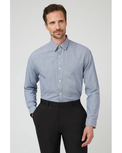 Limehaus Puppytooth Tailored Shirt - Blue