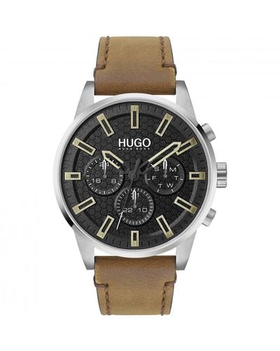 HUGO Seek Stainless Steel Fashion Analogue Quartz Watch - 1530150 - Blue