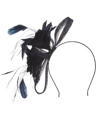 Roman Loop And Feather Band Fascinator - Black