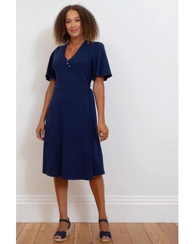Kite Highcliffe Slub Jersey Wrap Dress Midnight - Blue