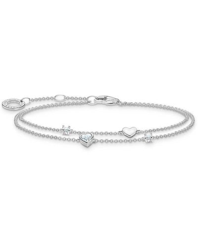 THOMAS SABO Jewellery Delicate Chain Heart Sterling Silver Bracelet - A2057-051-14-l19v - Metallic