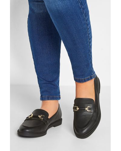 Yours Wide & Extra Wide Fit Pu Snaffle Loafer - Blue