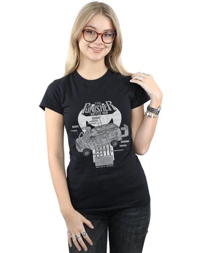 Marvel The Punisher Battle Van Breakdown Cotton T-shirt - Black